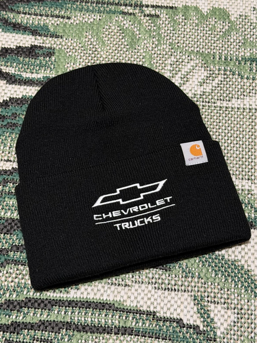 Carhartt Black Beanie with Chevrolet Trucks Logo Hat Mens